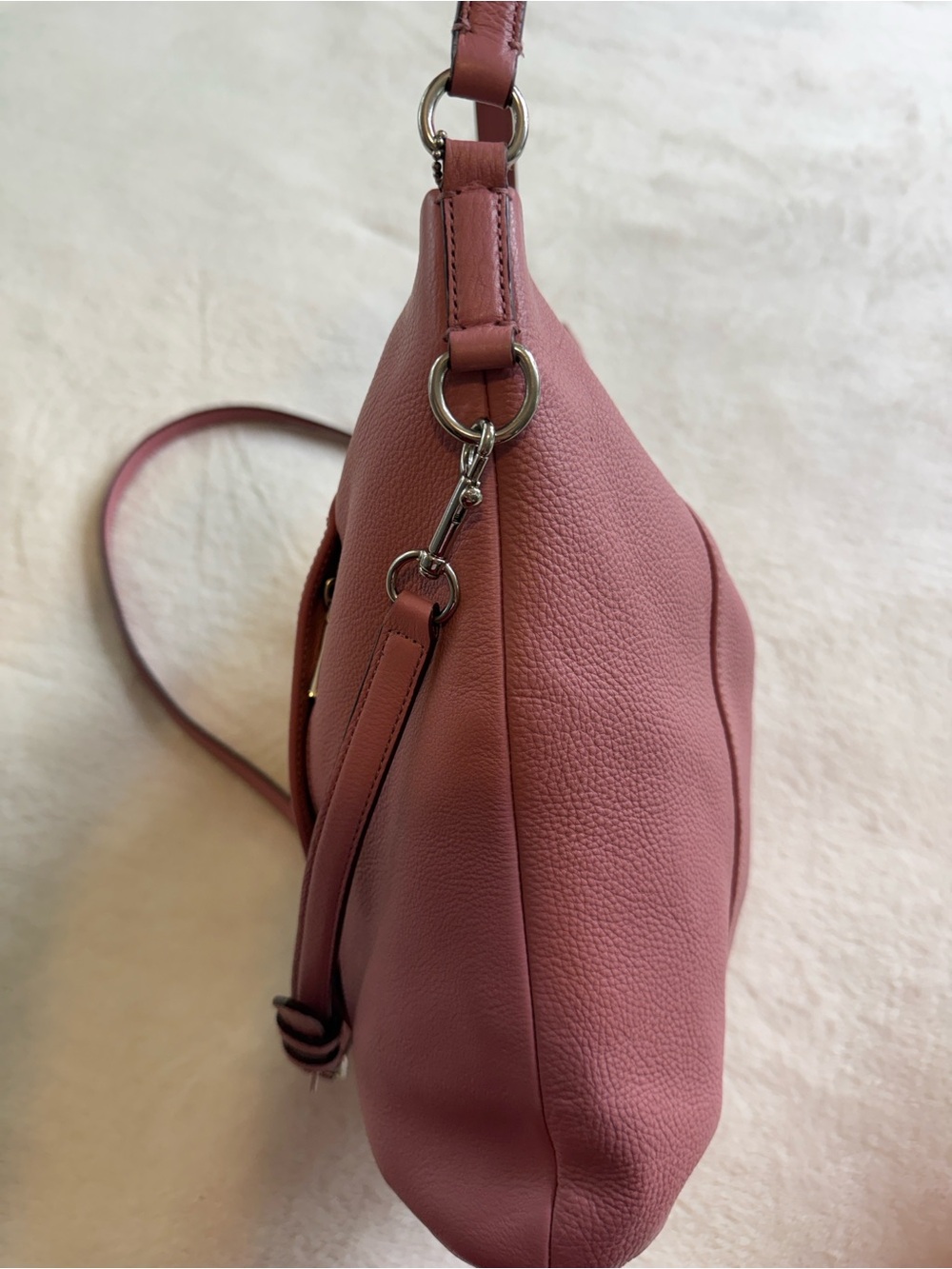 Coach Isabelle Shadow Rose Mauve Pink Pebbled Leather Crossbody Handbag F34511 - Picture 9 of 16